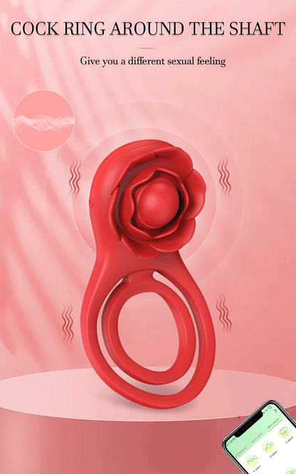 APP-Controlled Vibrating Cock Ring with Clit Stimulator