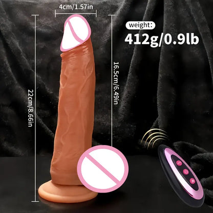 Heating Realistic Dildo with Vibration & Anal Plug