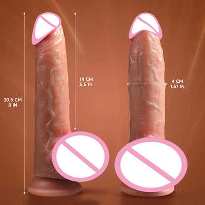2-in-1 Sliding Foreskin & Ejaculating Dildo - for Realistic Penetration & Play