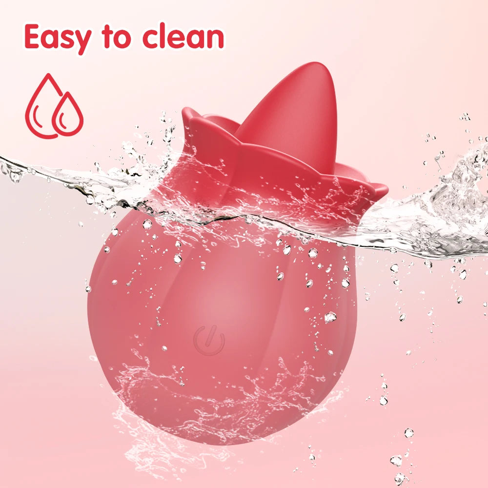 Tongue Licking Clitoral Vibrator with Nipple Stimulator for Women