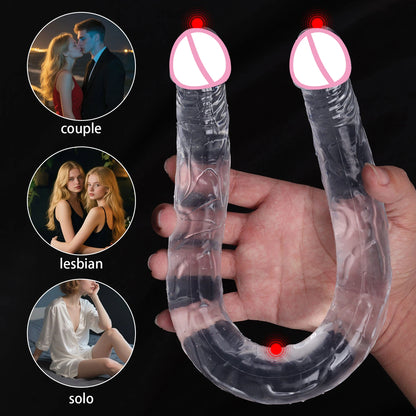 U-Shape Double Head Silicone Dildo for Couples