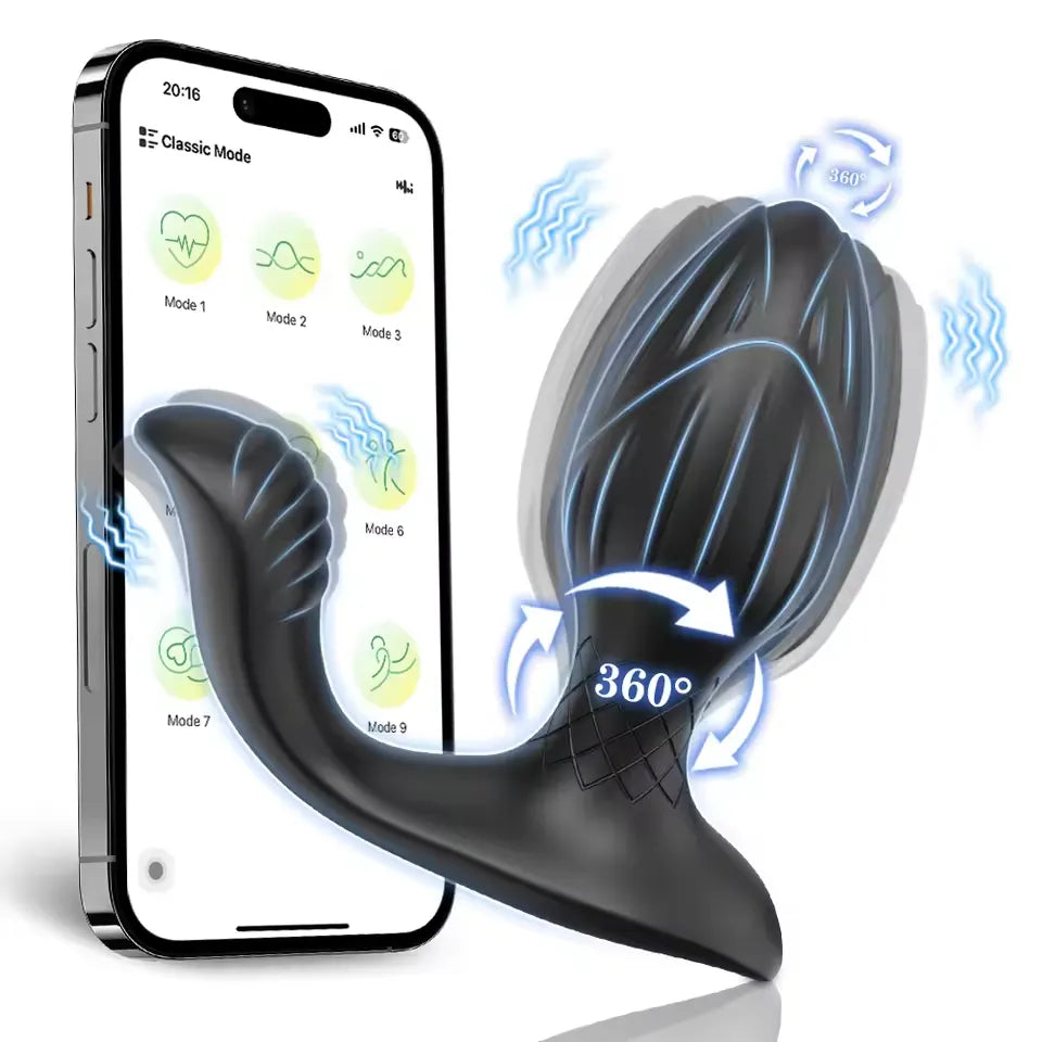 APP Control Prostate Massager with Rotation & Vibration