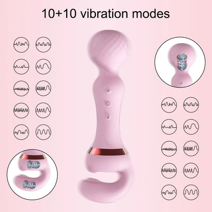 Rechargeable 2-in-1 Magic Wand G-Spot & Clitoral Stimulation