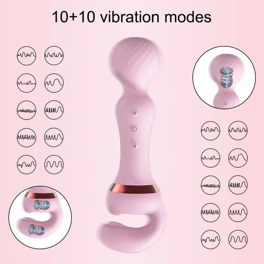Rechargeable 2-in-1 Magic Wand G-Spot & Clitoral Stimulation