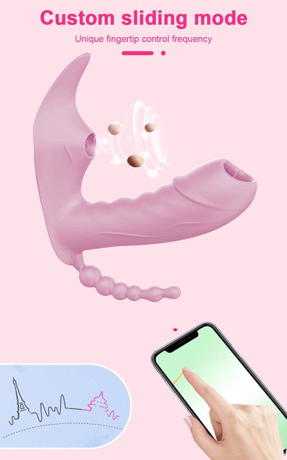 Bluetooth APP-Controlled 3-in-1 Dildo & Clit Sucker