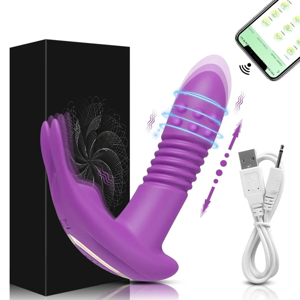 App Controll Thrusting Vibrator for G-Spot & Clit