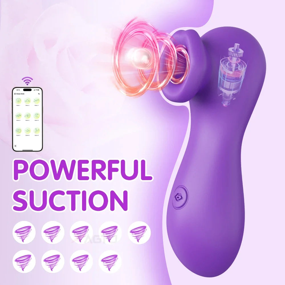 App-Controlled Clitoral Sucker with Dual Stimulation