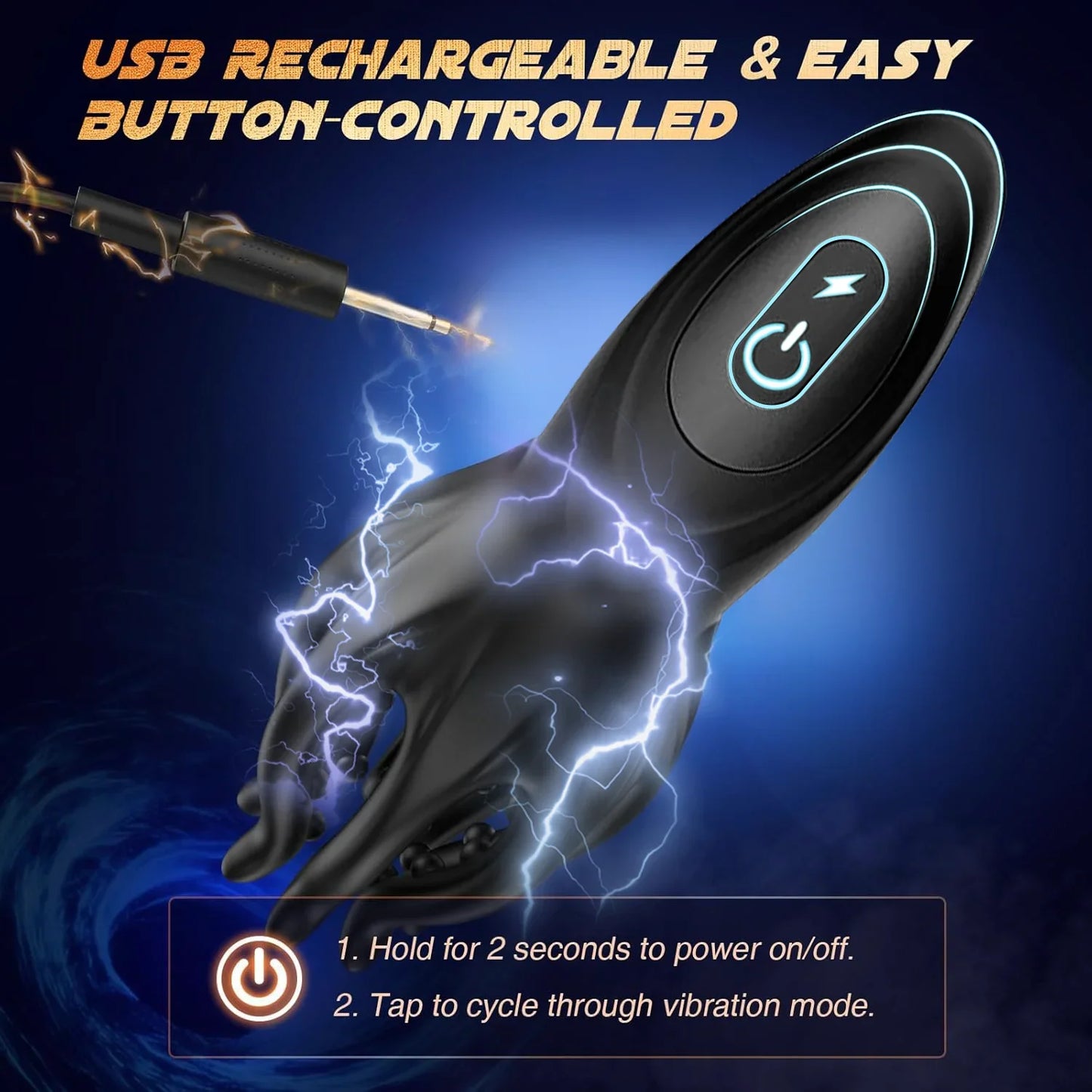 Electric Penis Vibrator with 9 Modes & Delay Training