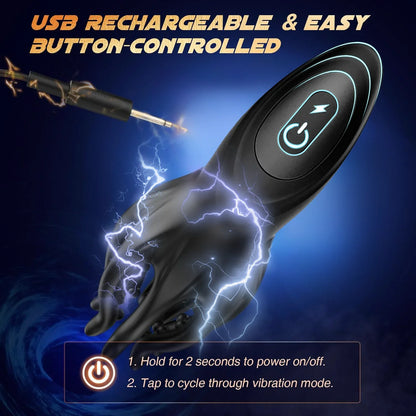 Electric Penis Vibrator with 9 Modes & Delay Training