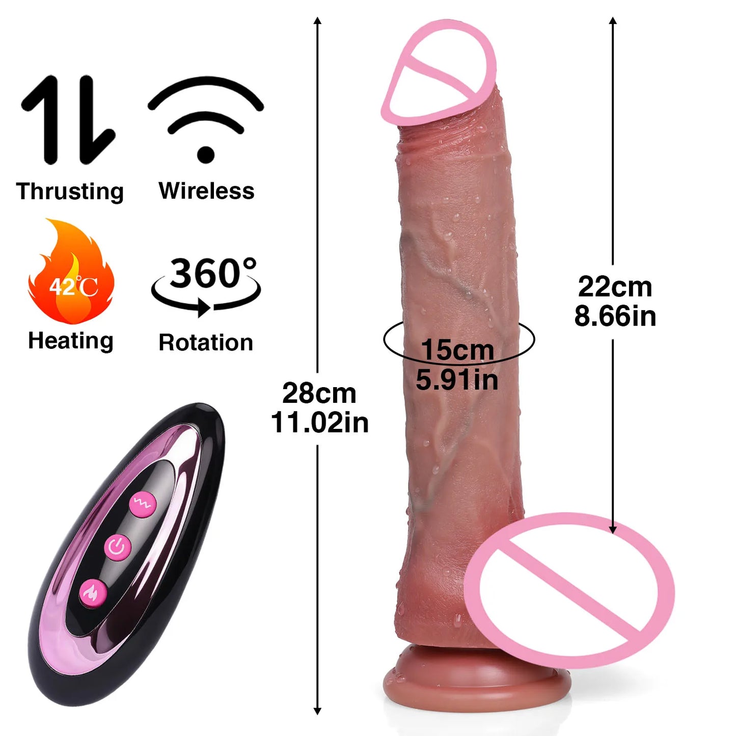 Remote Heating Realistic Dildo for G-Spot Massage