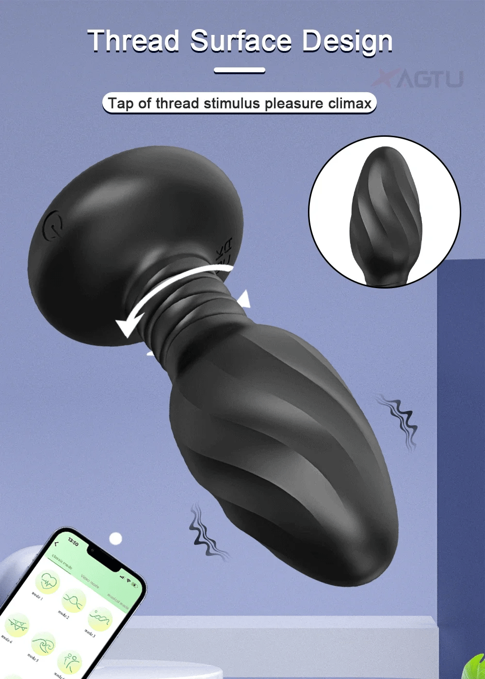 360° Rotation APP Control LED Butt Plug & Prostate Massager
