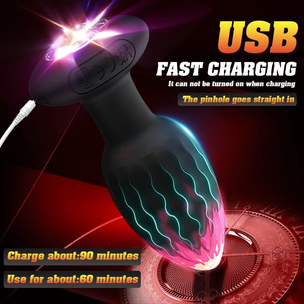 APP Control LED Vibrating Butt Plug