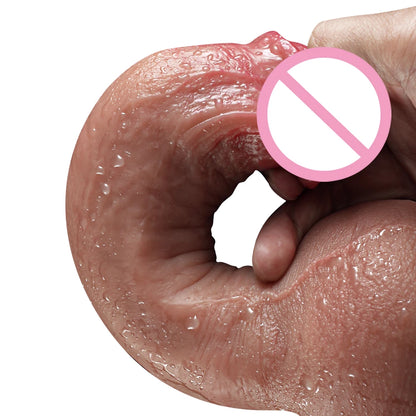 3-Size Realistic Skin-Feel Dildo with Anal Plug