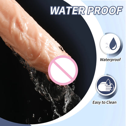 Squirting Penis Dildo - Soft Realistic with Suction Cup for G-Spot & Anal Play 18+