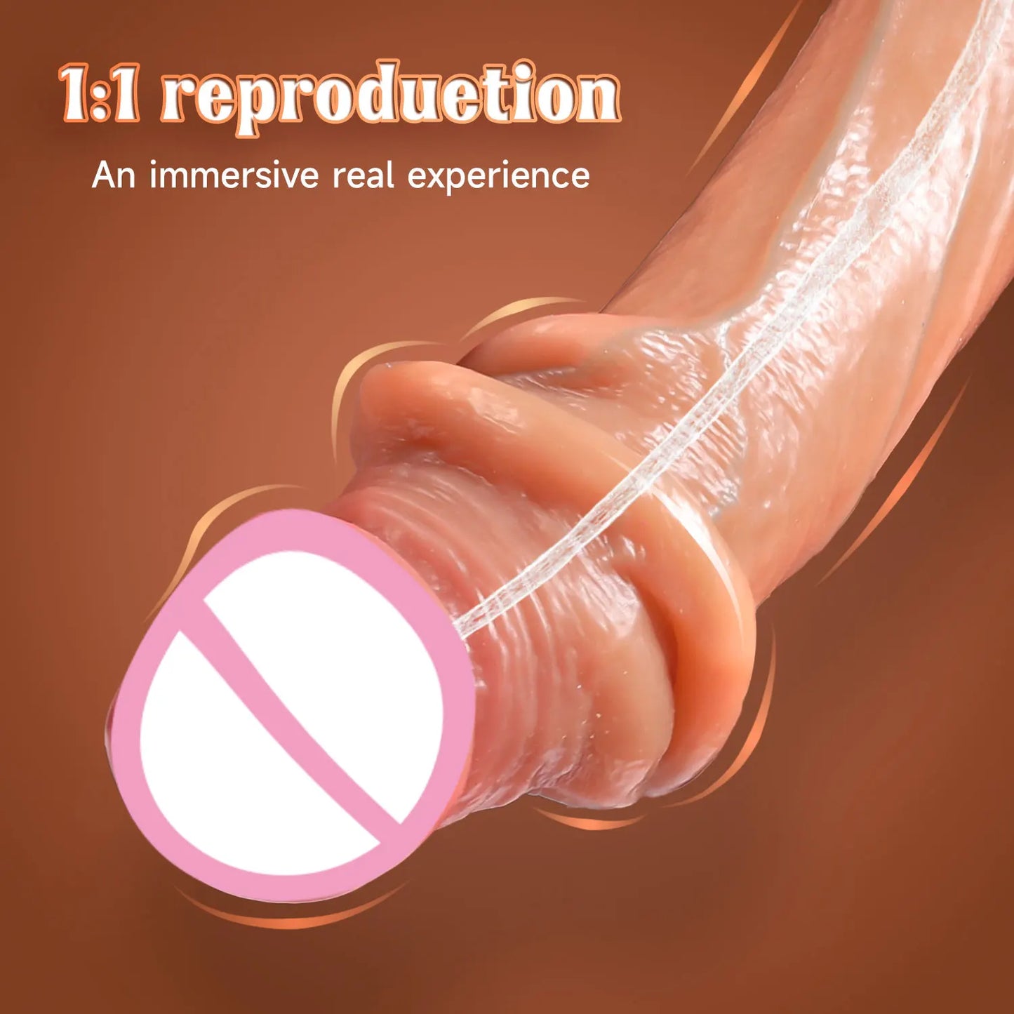 2-in-1 Sliding Foreskin & Ejaculating Dildo - for Realistic Penetration & Play