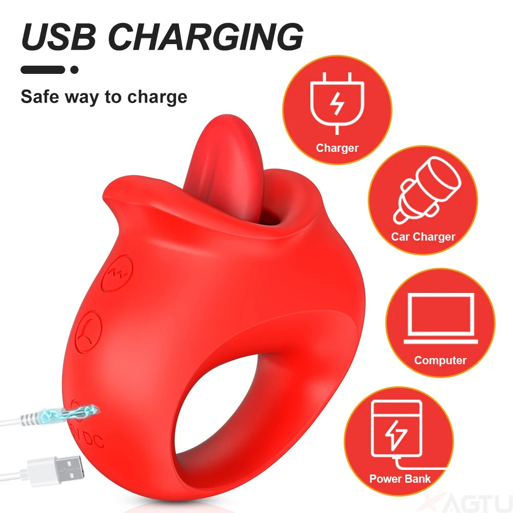 Clitoral Tongue Vibrator with Nipple Suction