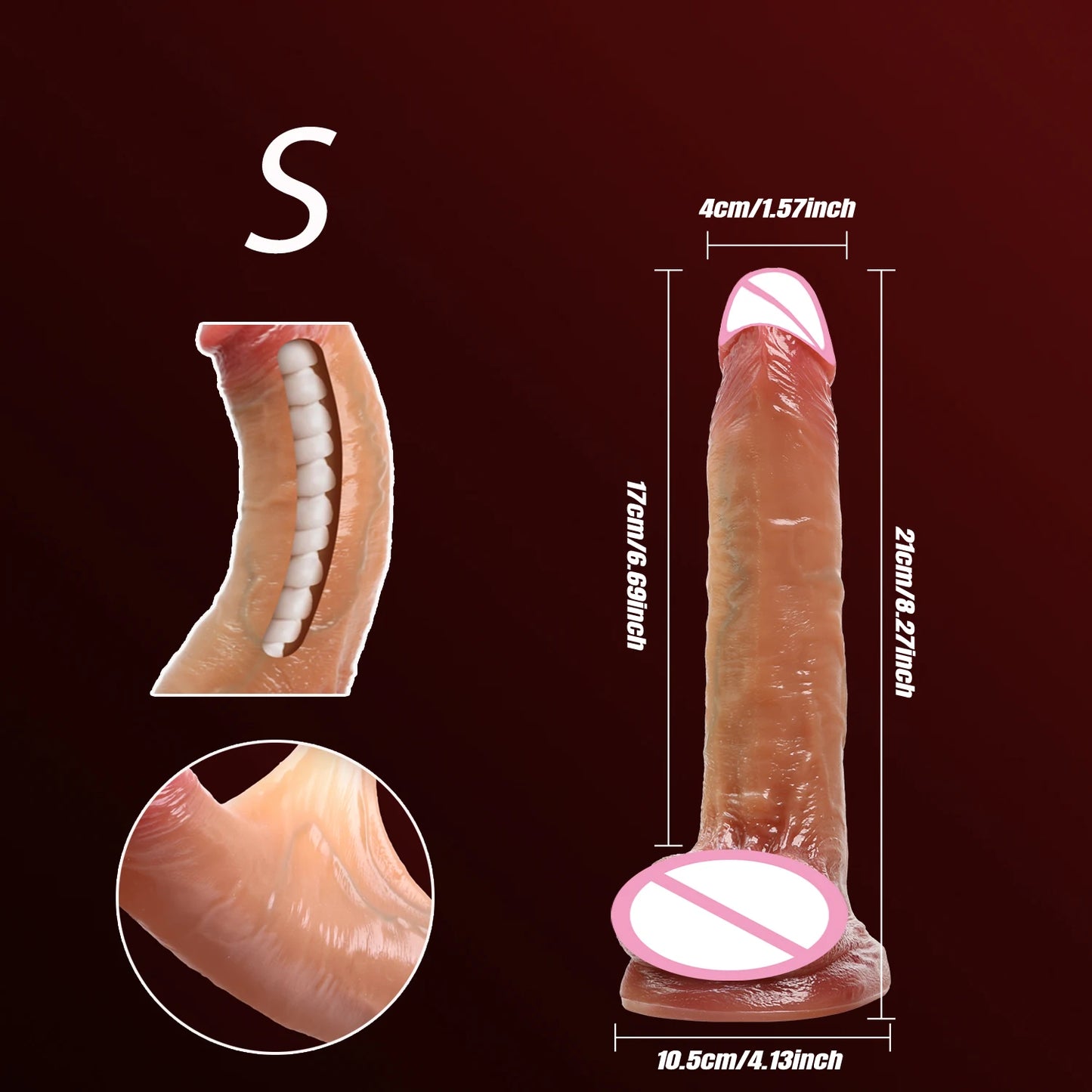 Realistic Sliding Foreskin Dildo with Testicles for Women & Strapon Play