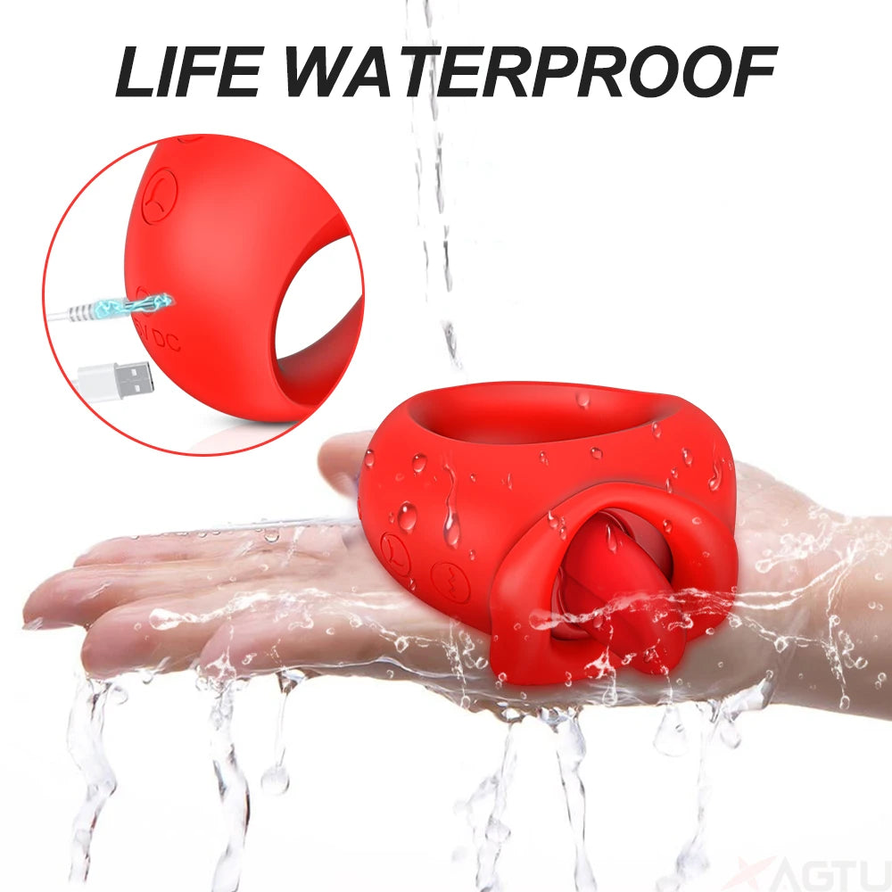 Clitoral Tongue Vibrator with Nipple Suction