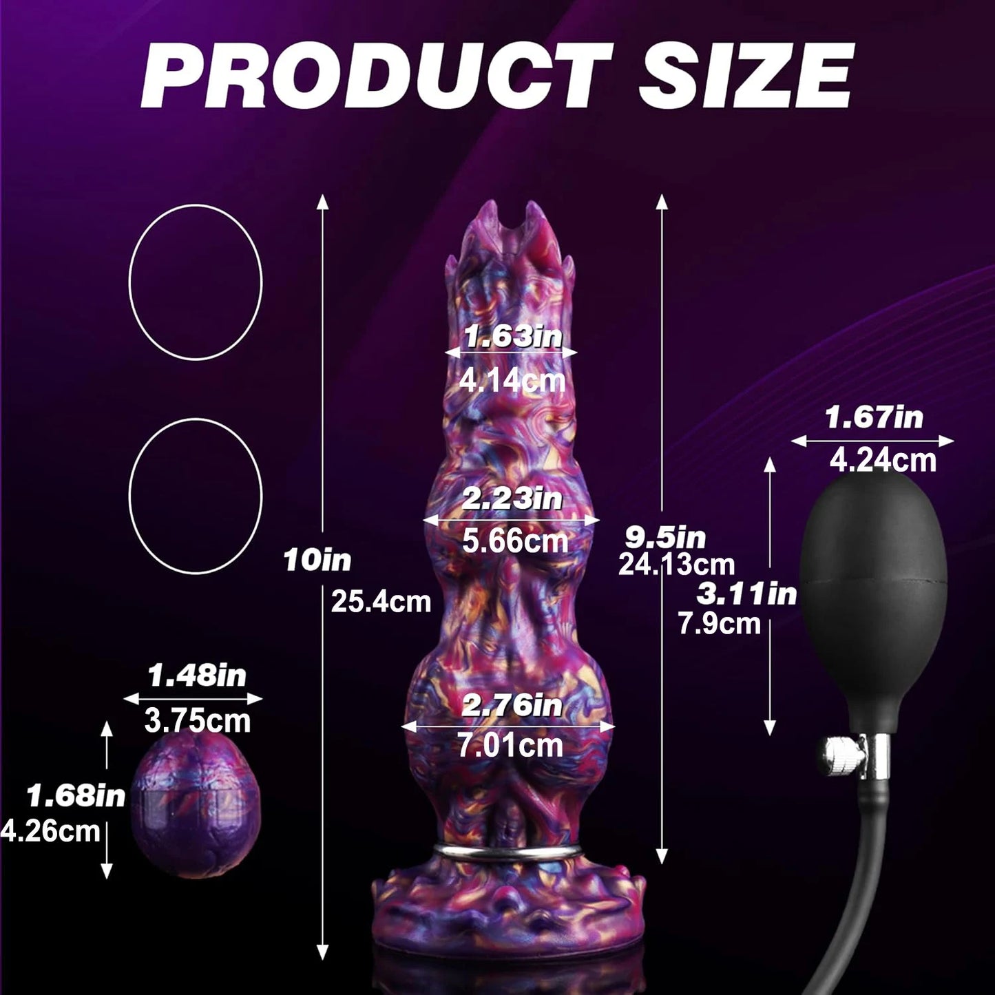 Inflatable Ovipositor Dildo - Egg-Laying Fantasy Toy for Vaginal & Anal Play
