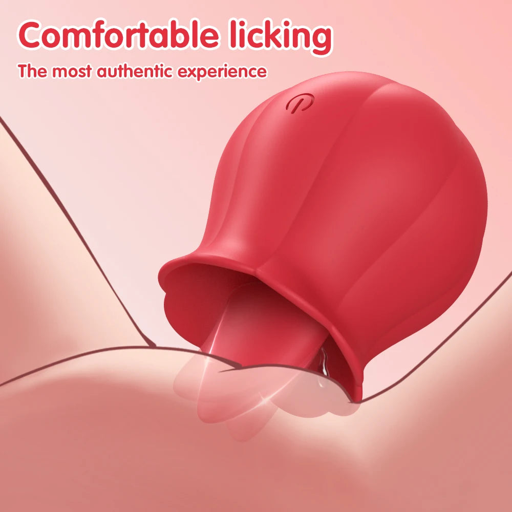 Tongue Licking Clitoral Vibrator with Nipple Stimulator for Women