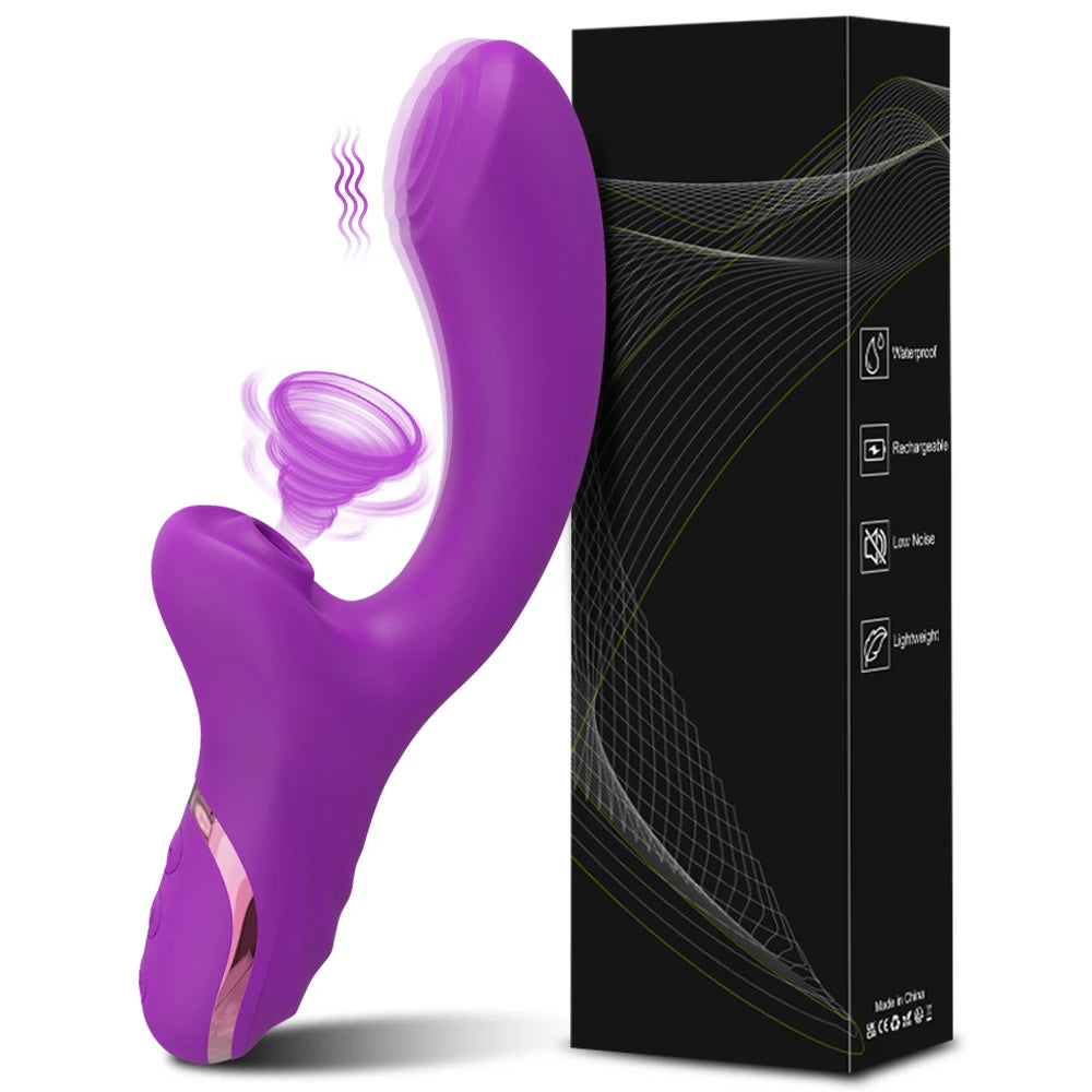 Dual Action Vibrator: Clit Sucker & Vaginal G-Spot Stimulator