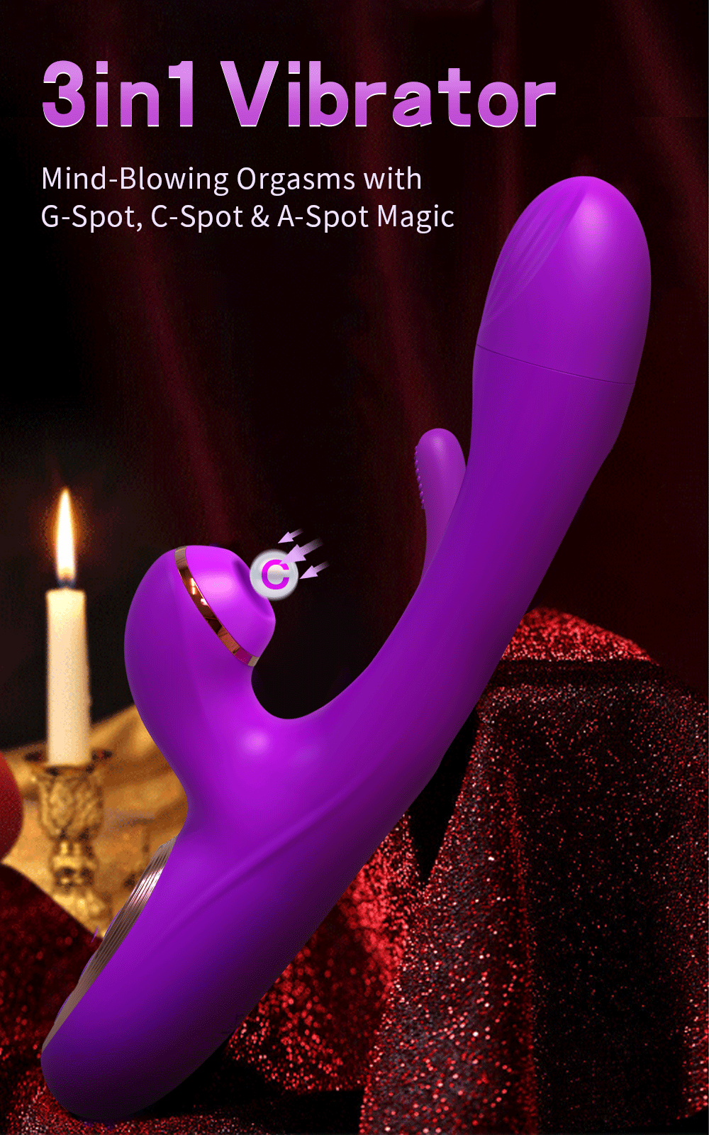 Tapping Flapping Clit Sucker with G-Spot Vibrator