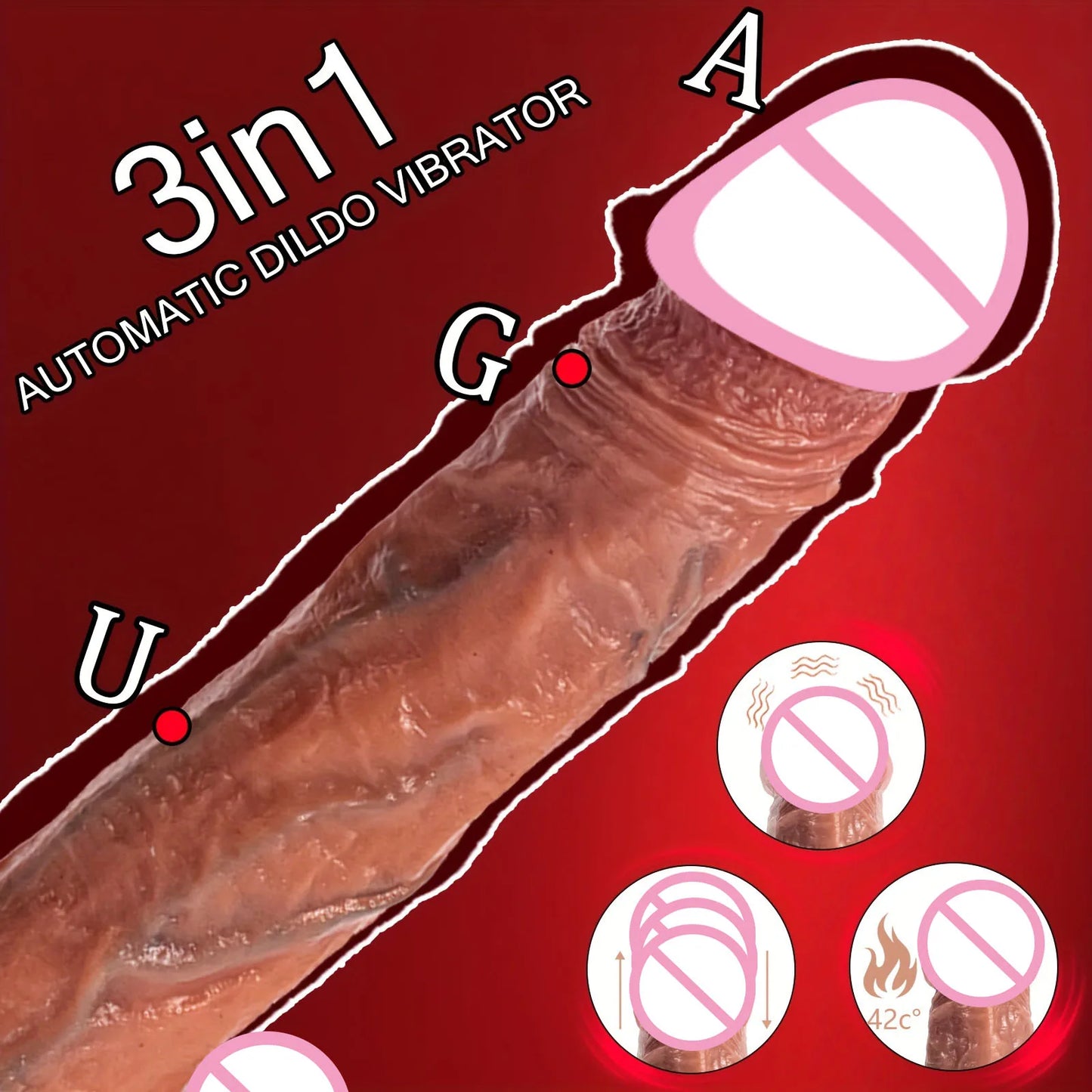 Telescopic Thrusting Realistic Dildo with Suction Cup