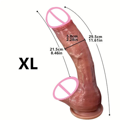 Long Realistic Huge Dildo with Butt Plug