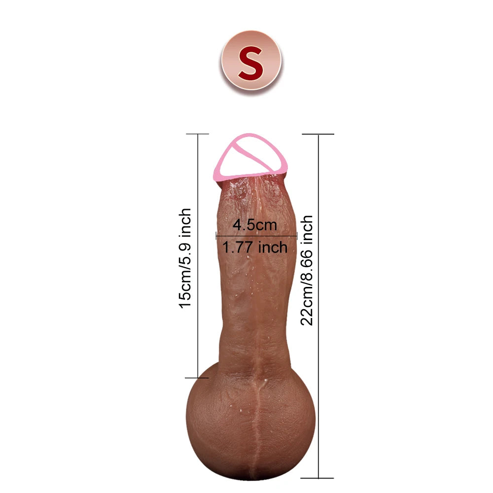 3-Size Realistic Skin-Feel Dildo with Anal Plug