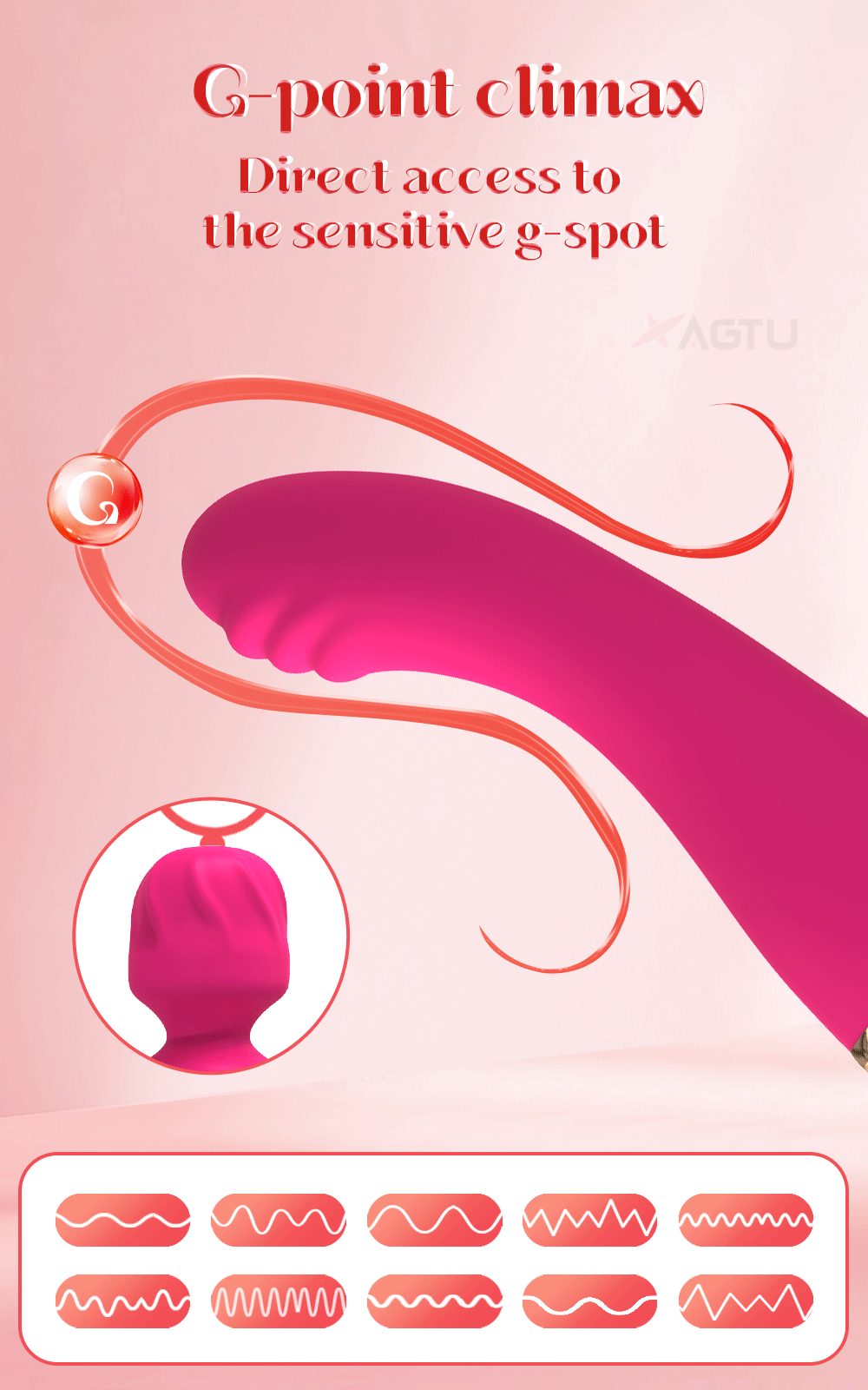 2-in-1 Wand for G-Spot Clitoral & Nipple Stimulation
