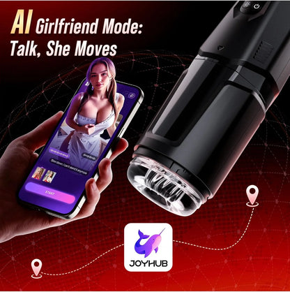 AI Sync Automatic Thrusting Rotation Male Masturbator with LCD Display