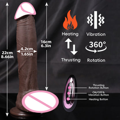 Huge Wireless Heating Realistic Dildo for G-Spot