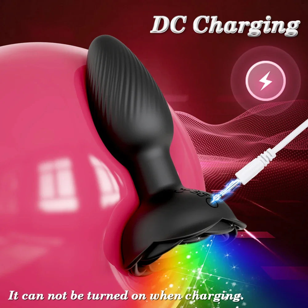 360° Rotation APP Butt Plug with LED & Wiggle Prostate Massager