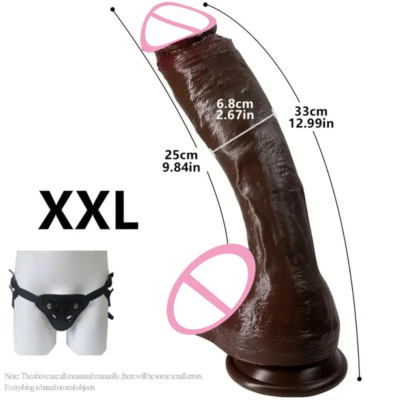 Long Realistic Huge Dildo with Butt Plug