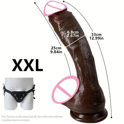 Long Realistic Huge Dildo with Butt Plug