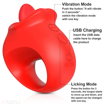 Clitoral Tongue Vibrator with Nipple Suction