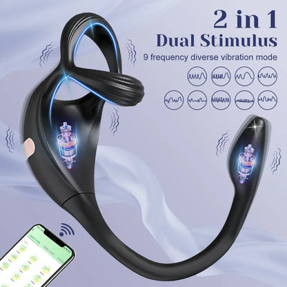APP Control Beginner Prostate Massager & Vibrating Butt Plug Cock Ring
