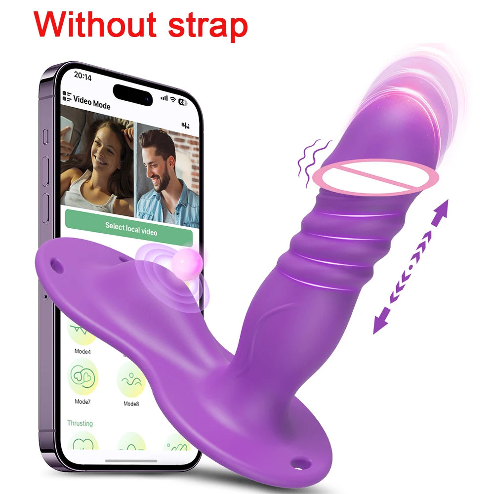 APP-Controlled Grinding Strap-On for G-Spot & Clit