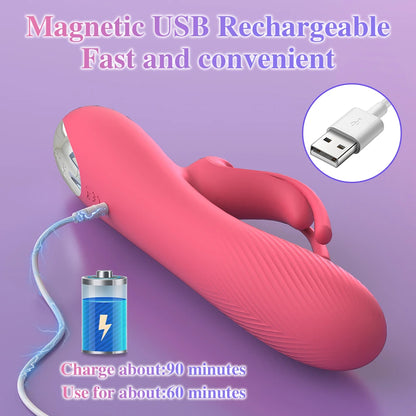 Powerful Rabbit Vibrator: Dual G-Spot & Clitoral Dildo