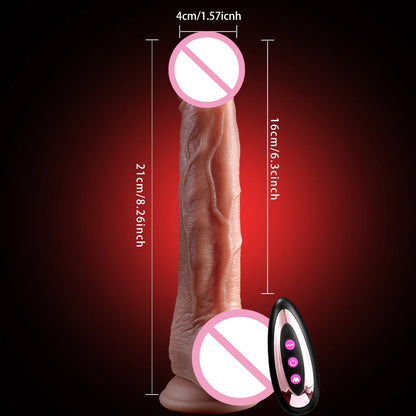 Heating Thrusting Realistic Dildo with Remote Control