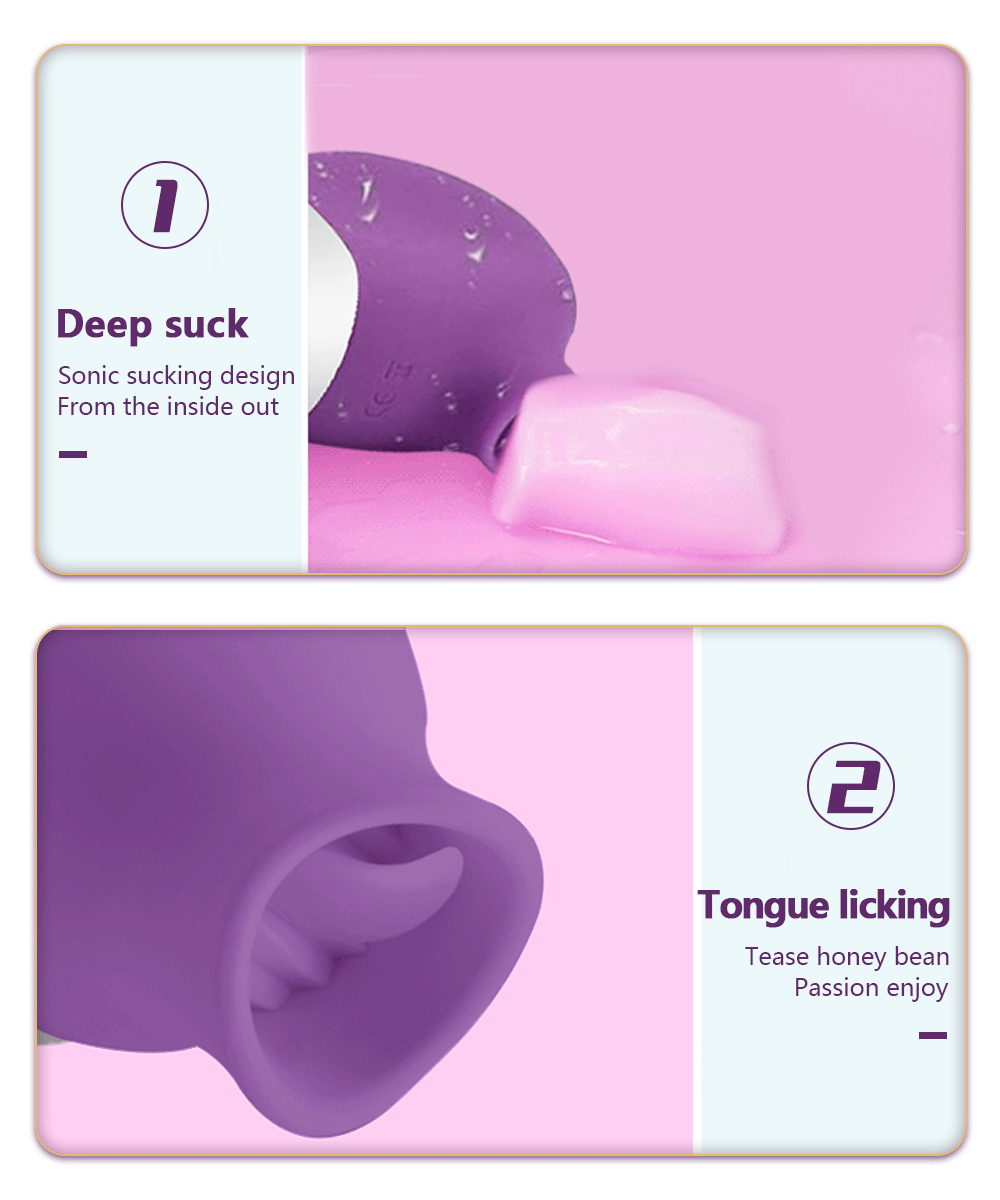 Dual Clit Sucker and Nipple Vibrator with Tongue Licking Motion