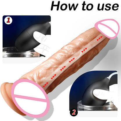 Squirting Penis Dildo - Soft Realistic with Suction Cup for G-Spot & Anal Play 18+