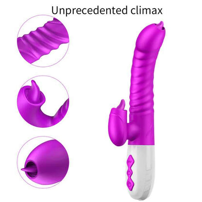 Fast Orgasm Vibrator Dildo with Licking Heating & Clit Suction