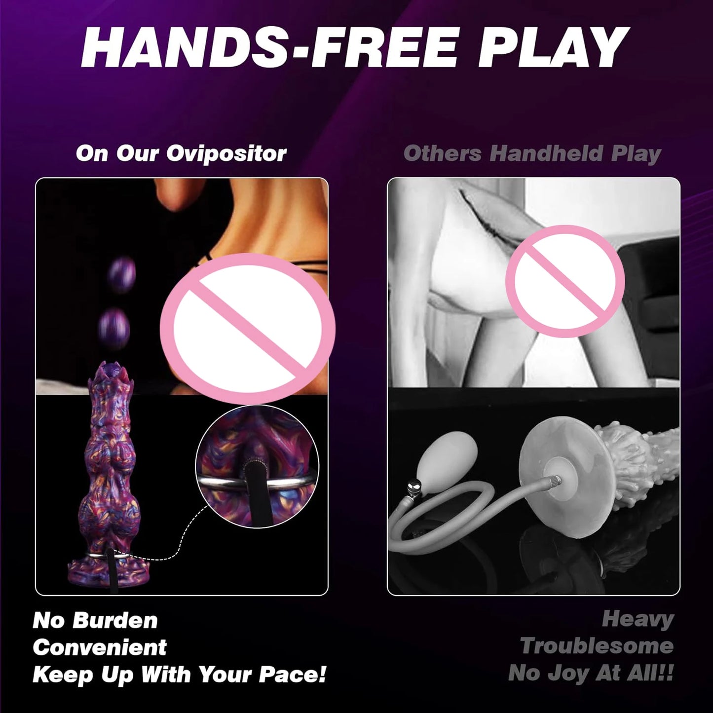 Inflatable Ovipositor Dildo - Egg-Laying Fantasy Toy for Vaginal & Anal Play