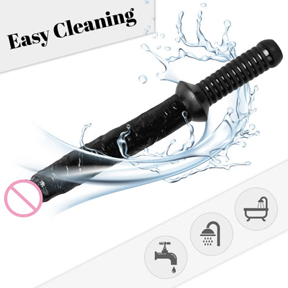 Long Silicone Dildo with Handle for Adults