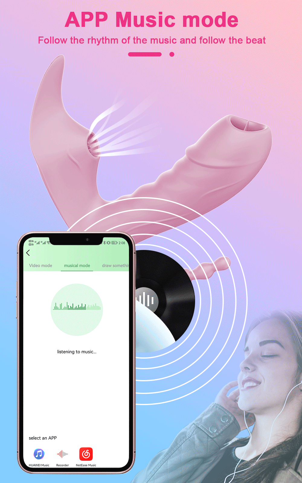 Bluetooth APP-Controlled 3-in-1 Dildo & Clit Sucker