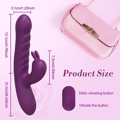 Thrusting Rabbit Vibrator for Women with G-Spot & Clitoral Stimulation