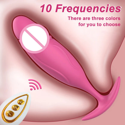 10 Mode Remote Control Vibrating Butt Plug & Mini Dildo