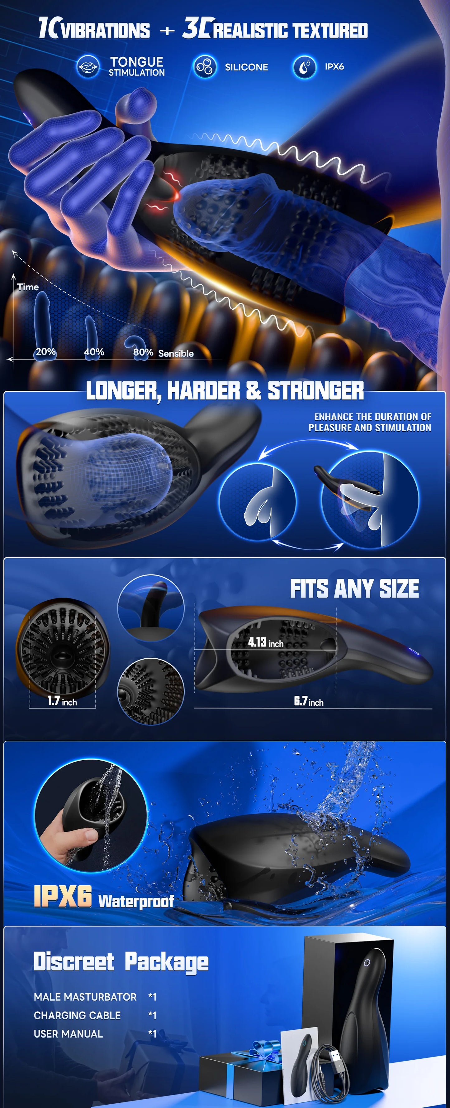 Penis Glans Trainer with Vibration & Tongue Licking