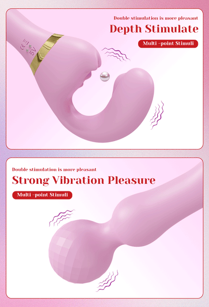 3-in-1 Wand for G-Spot Clitoral & Nipple Stimulation